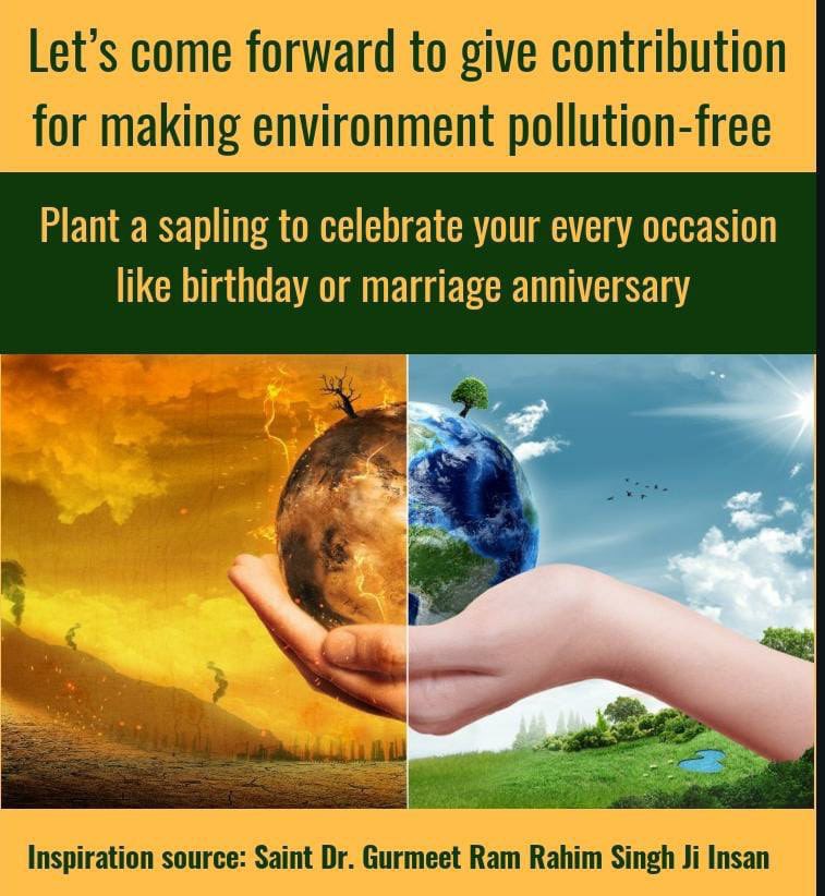 Nannuinsa1's tweet photo. The earth gives life to everyone and it's our duty to save this planet. So let's maintain the greenery of our planet by 
#PlantTreesSaveEarth
Till date, 45 million trees have been planted by @derasachasauda volunteers , with the pious inspiration of Saint Dr @Gurmeetramrahim ji https://t.co/mWm5188ifi