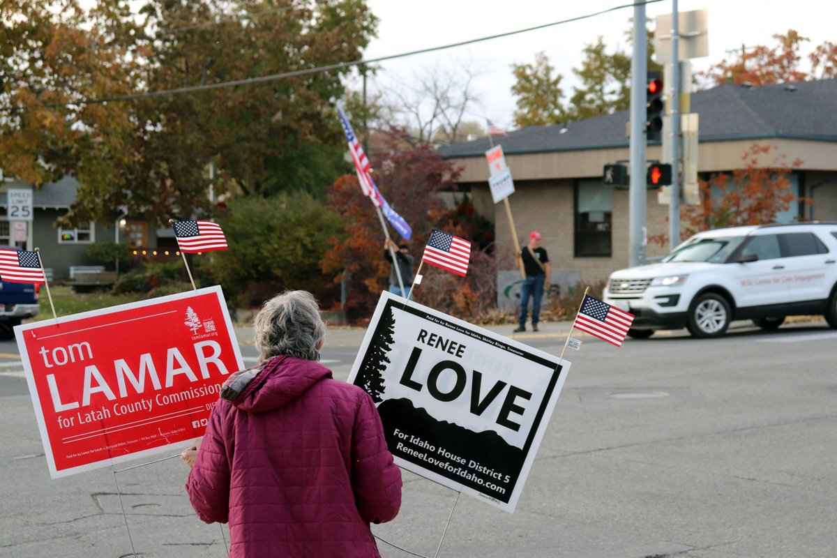 MadysenMclain's tweet photo. The Rural Reporting Project looked a little different this year, but I'm glad I could cover Election Day in Idaho.
#RuralBPJ #Idelex #Election2020 https://t.co/5jlV14wORJ