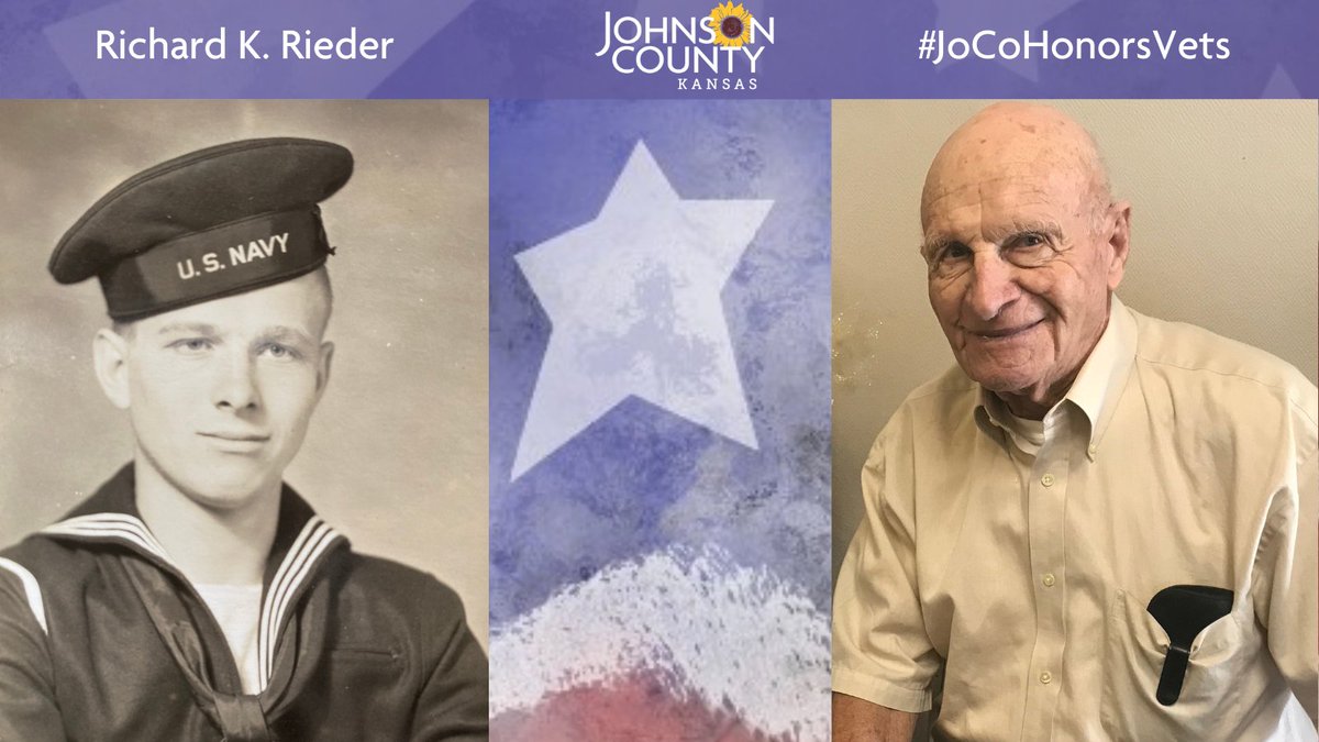 Meet Richard K. Rieder who resides in  @GardnerKansas. He is a World War II veteran who served in the  @USNavy. Visit his profile to learn about a highlight of an experience or memory from WWII:  https://www.jocogov.org/dept/county-managers-office/blog/richard-k-rieder  #JoCoHonorsVets 
