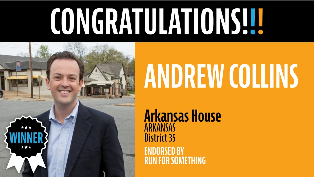 Another reelection!!! RFS alum  @andrewcollinsAR has just been reelected to the Arkansas House in District 35!