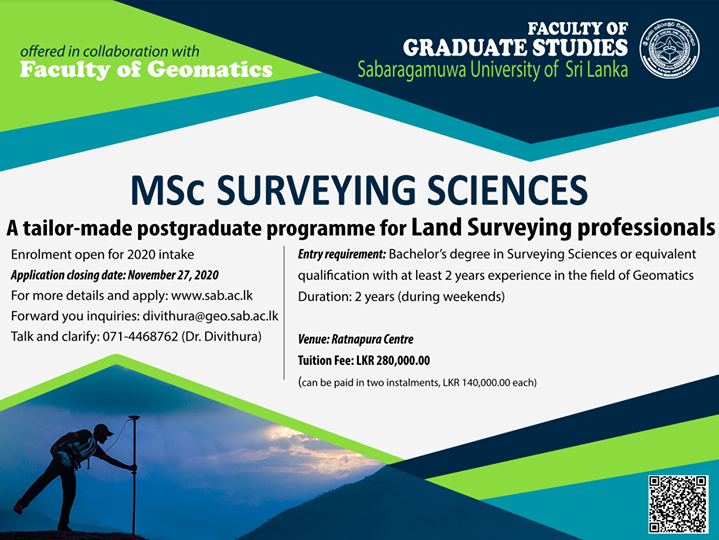 MSc in Surveying Sciences - 2020 Intake