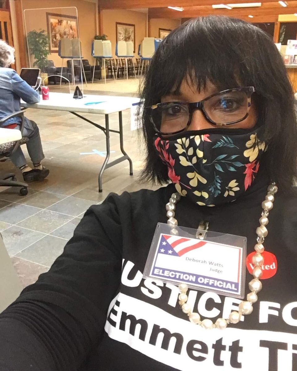 EmmettTill's tweet image. On duty! #ElectionJudge #JusticeForEmmettTill #JusticeForThemAll 
Hope you used your power at the polls and said their names! 
Thank you!
#EmmettTill Legacy Foundation