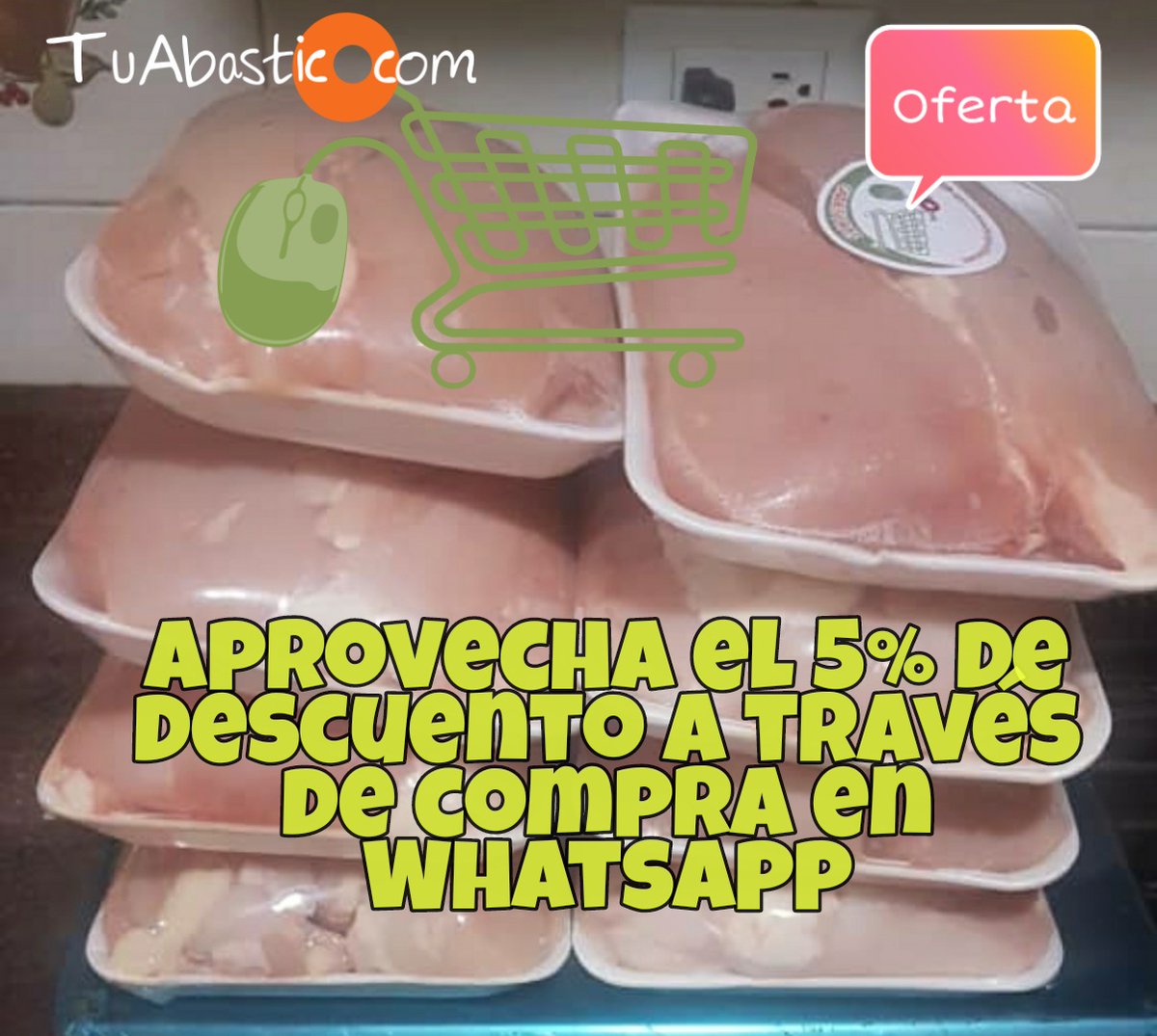 tuabasticocom's tweet photo. Aprovecha la oferta en carne de pollo . Bandeja de pechuga sin hueso y piel bandeja de muslo y bandeja de alas 1kg aproximadamente por bandeja. 10$ Delivery gratis en Valencia ingresa a https://t.co/c0smdXjU36 #viveres #market https://t.co/w5XKTUToRt
