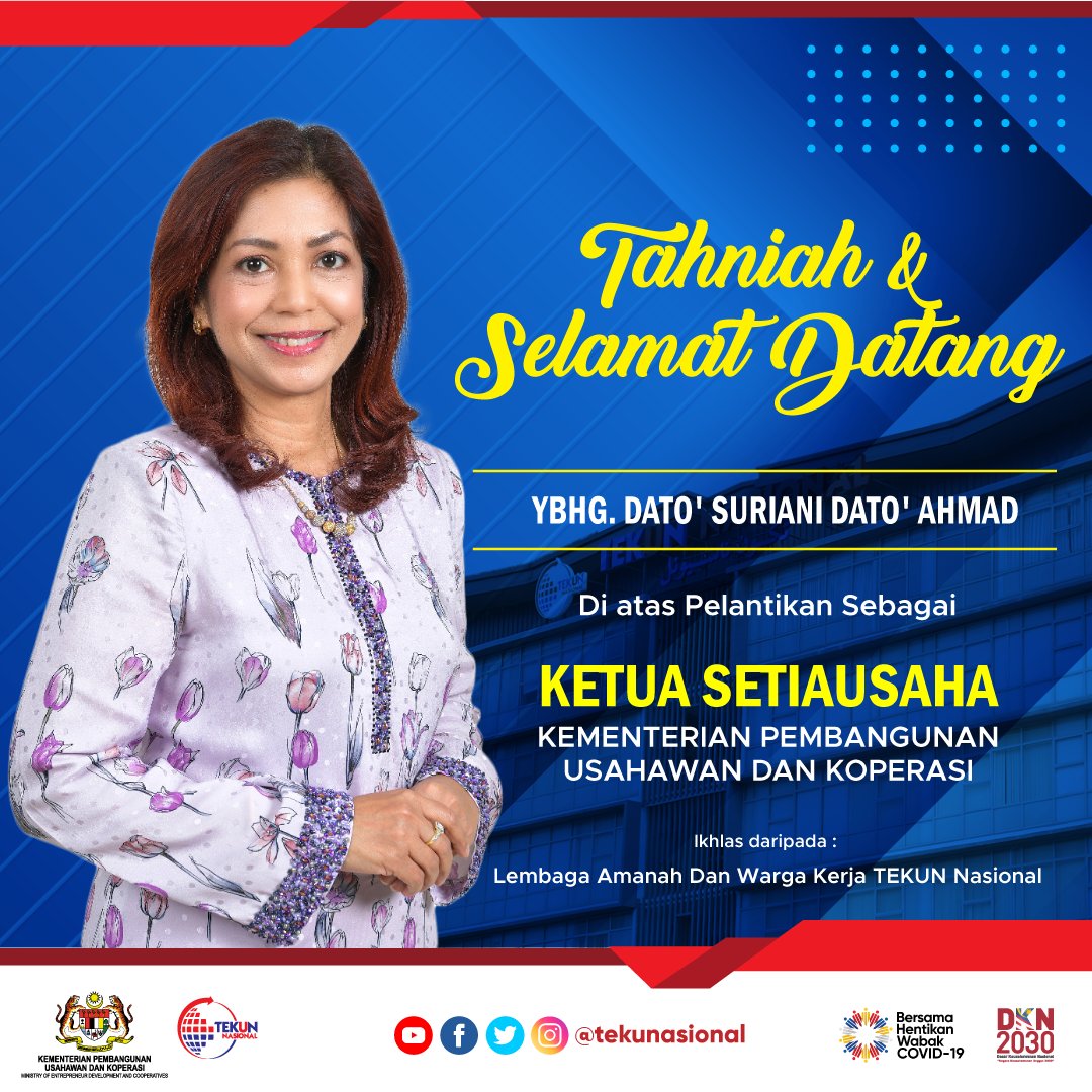 Tekun Nasional En Twitter Sekalung Tahniah Dan Selamat Bertugas Ksu Medac Baharu Seluruh Warga Tekun Nasional Mengucapkan Tahniah Dan Selamat Bertugas Kepada Ketua Setiausaha Ksu Kementerian Pembangunan Usahawan Dan Koperasi Yang Baharu