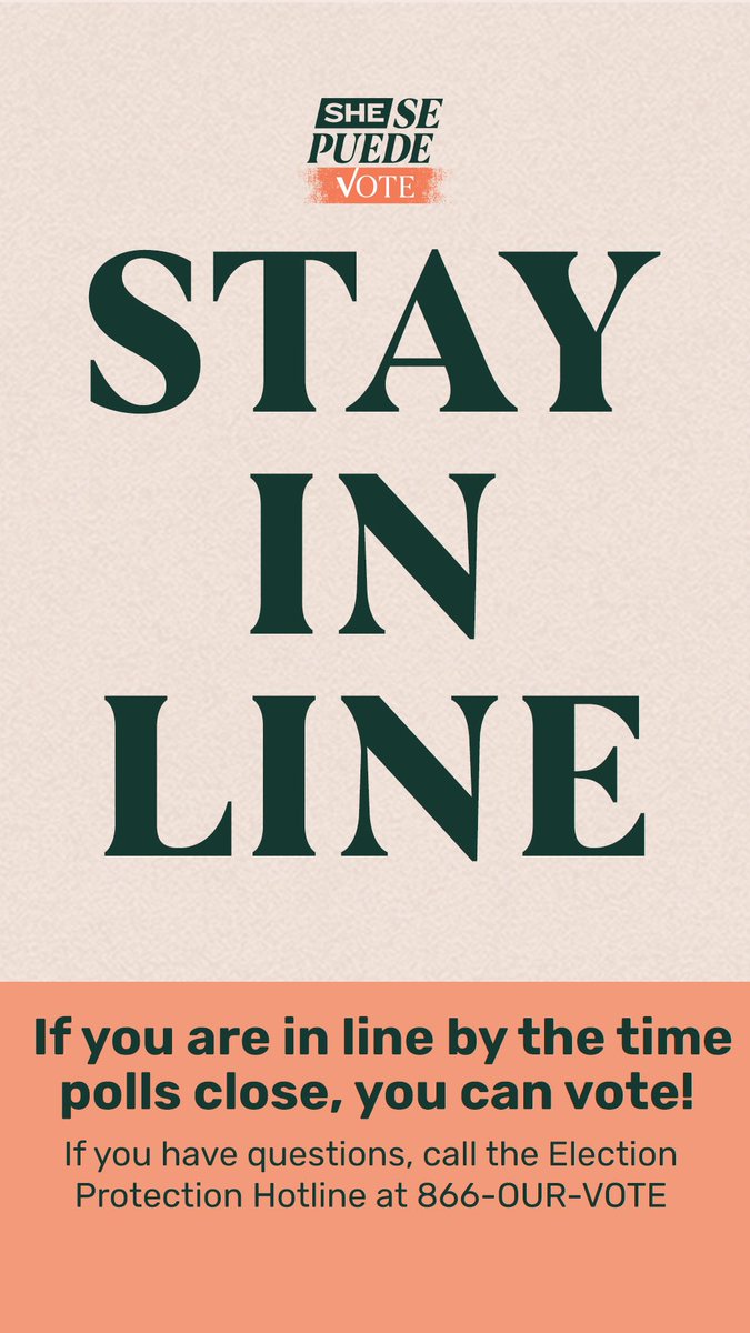 Si aún estás en fila para votar no te vayas!! Si estás en fila cuando cierren puedes votar . #VOTE #Vote2020