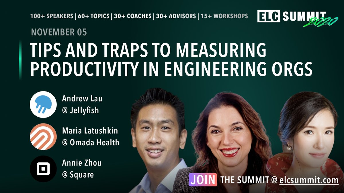 sfelc_'s tweet photo. Learn the different tips & traps to measuring productivity in engineering orgs with @amlau Co-Founder/CEO @jellyfishhq Maria Latushkin CTO @omadahealth & @anniiness Director, Business Platform Eng @Square at the #ELCSummit!
More Info Here: https://t.co/TRQSTR029B https://t.co/0YDolKvdrh