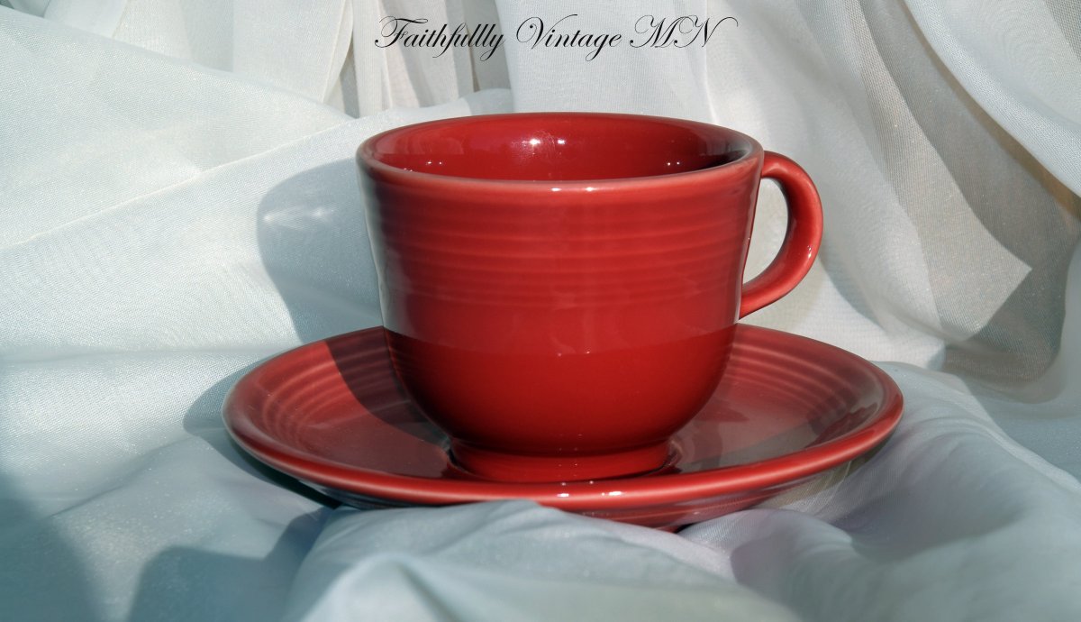 Vintage Red Fiesta Ware Cup and Saucer $12
etsy.me/3mUg8BR #redceramiccup #vintagefiestaware #homerlaughlin  #homerlaughlinchina #madeinusa #fiestaware #originalfiestaware #breakfastcup #estyshop #etsy #cupandsaucer #redmug #etsyshopper #vintagehomerlaughlin