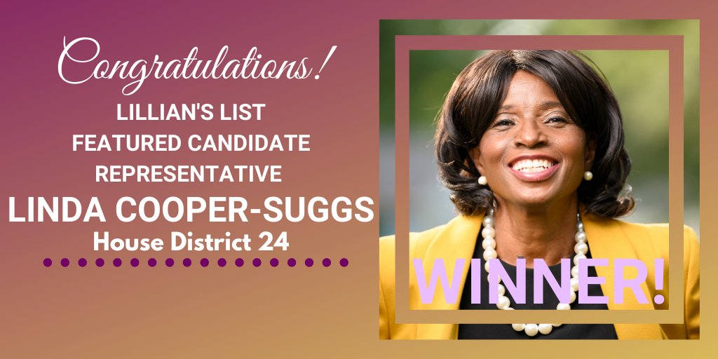 LilliansList's tweet photo. Congratulations, @lcsuggsnc! #FeaturedCandidate https://t.co/hun2wwSfuc