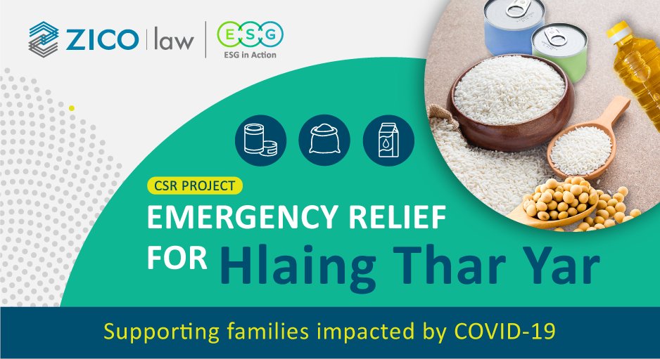 ZICO Law Myanmar is providing emergency relief for families most impacted from COVID-19 in the Hlaing Thar Yar township of Yangon.

Our goal is to provide 100 households with essential food items with a targeted handover on 9 Nov.

Learn how to help: bit.ly/34UAu89