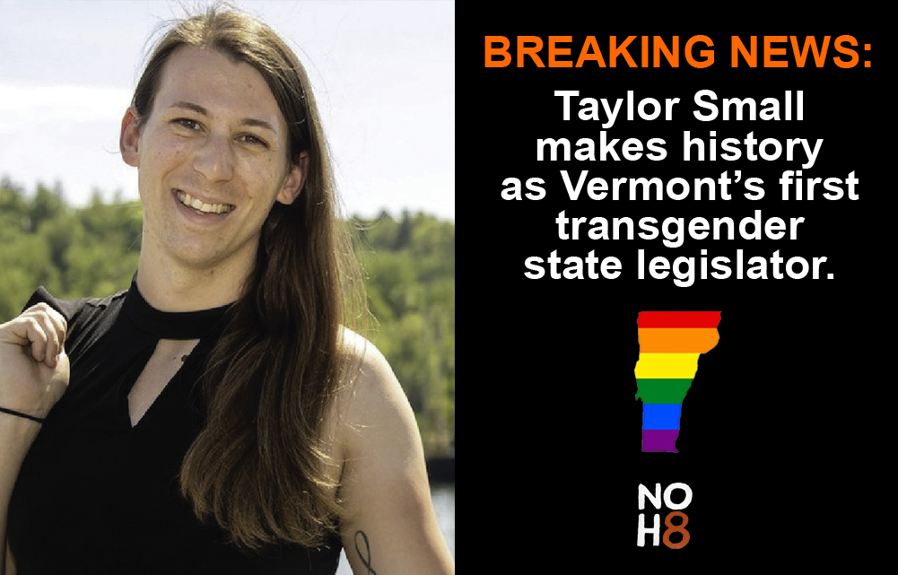 NOH8Campaign's tweet photo. Congratulations @TaylorSmallVT #NOH8 https://t.co/XQE025i0i2
