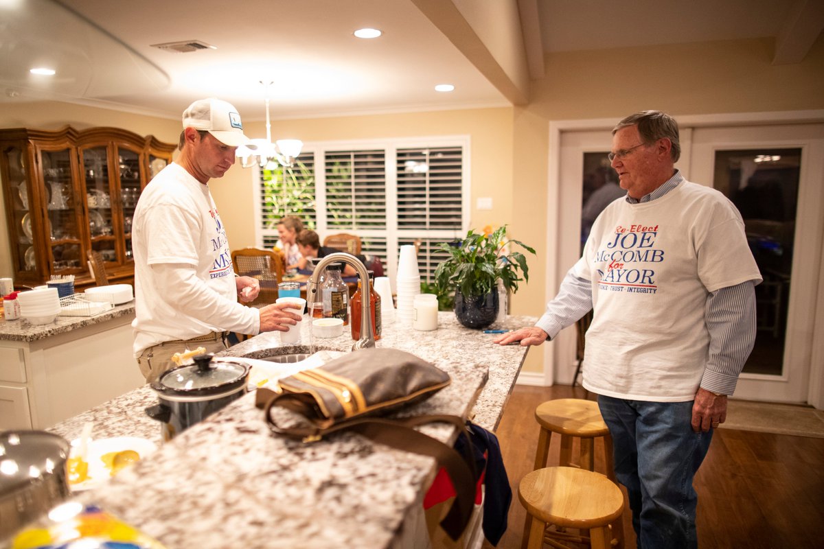 saccophotograph's tweet photo. Mayor Joe McComb who is seeking re-election with is family during his watch party  #Elections2020 
@callerdotcom https://t.co/ZfA3jEotTm