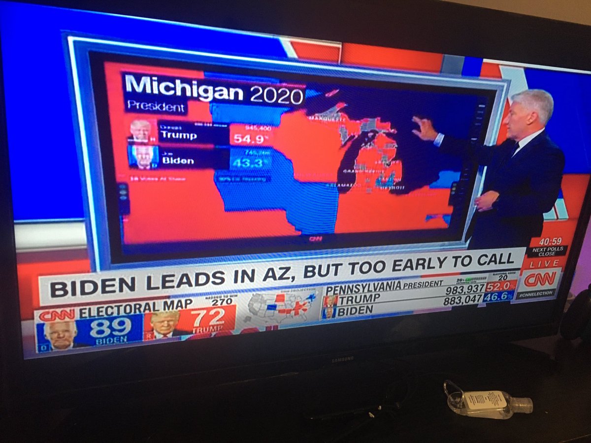 IsaiahTruth7's tweet photo. While too early to make any conclusions President Trump has a large lead in Michigan a important battleground state #2020Elections https://t.co/8ZVlrXaQ5N