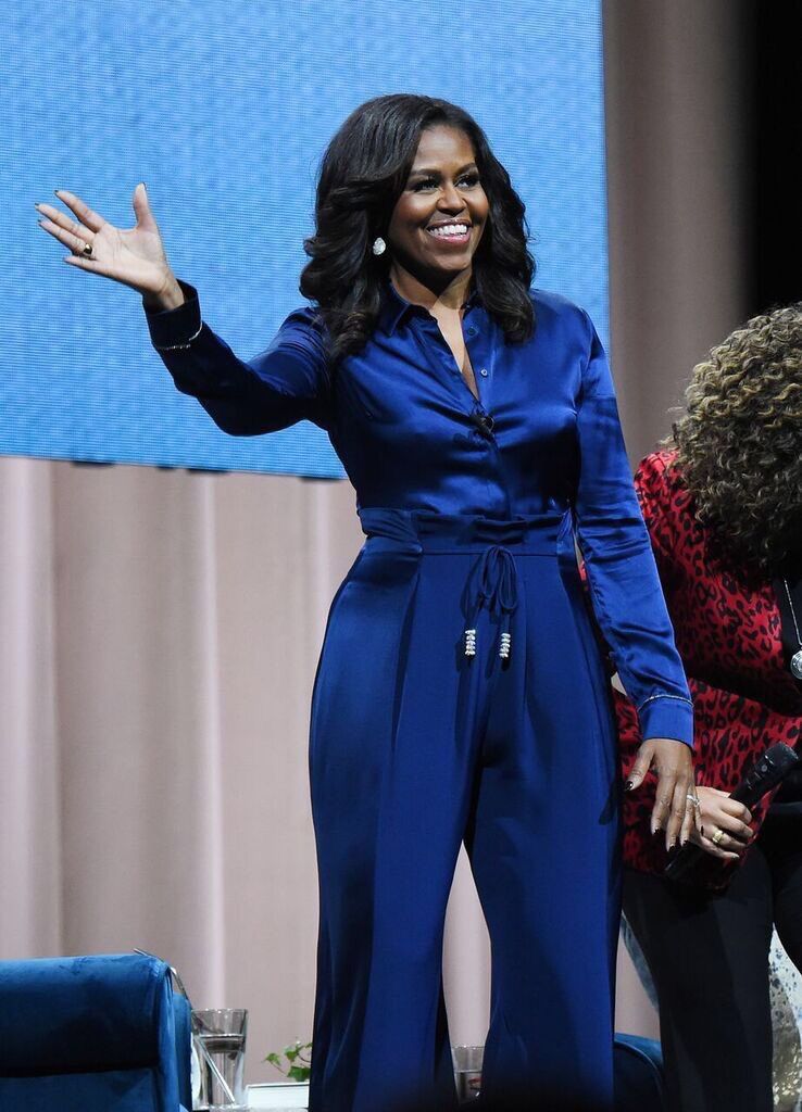 Michelle Obama is channeling the blue shark (Prionace glauca) in this gorgeous look! Having been recorded in all tropical and temperate seas, this wide-ranging shark species is just as much world traveler as the First Lady!: Getty