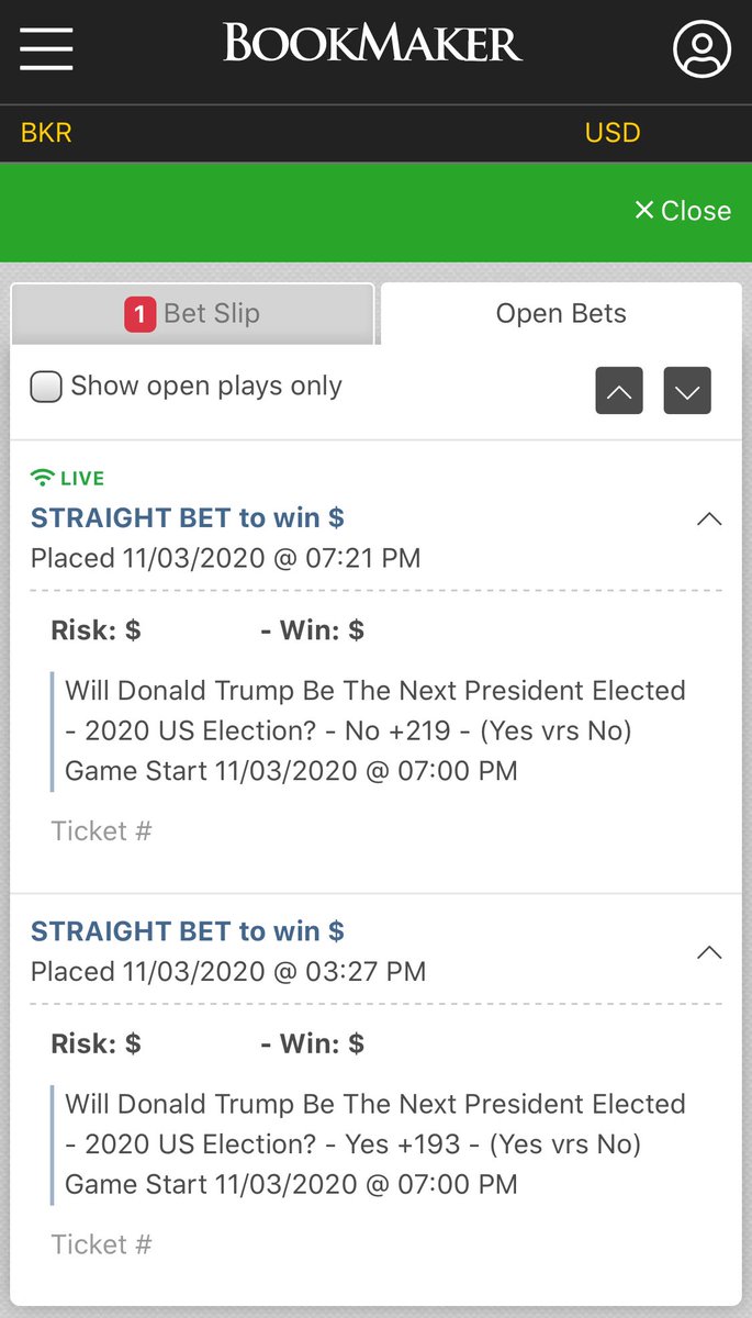 GridironAndWine's tweet photo. Now I can just sit back and watch what happens..

Trump +193 pregame

Biden +219 at halftime down 28-10 https://t.co/1jcSmWtrnq