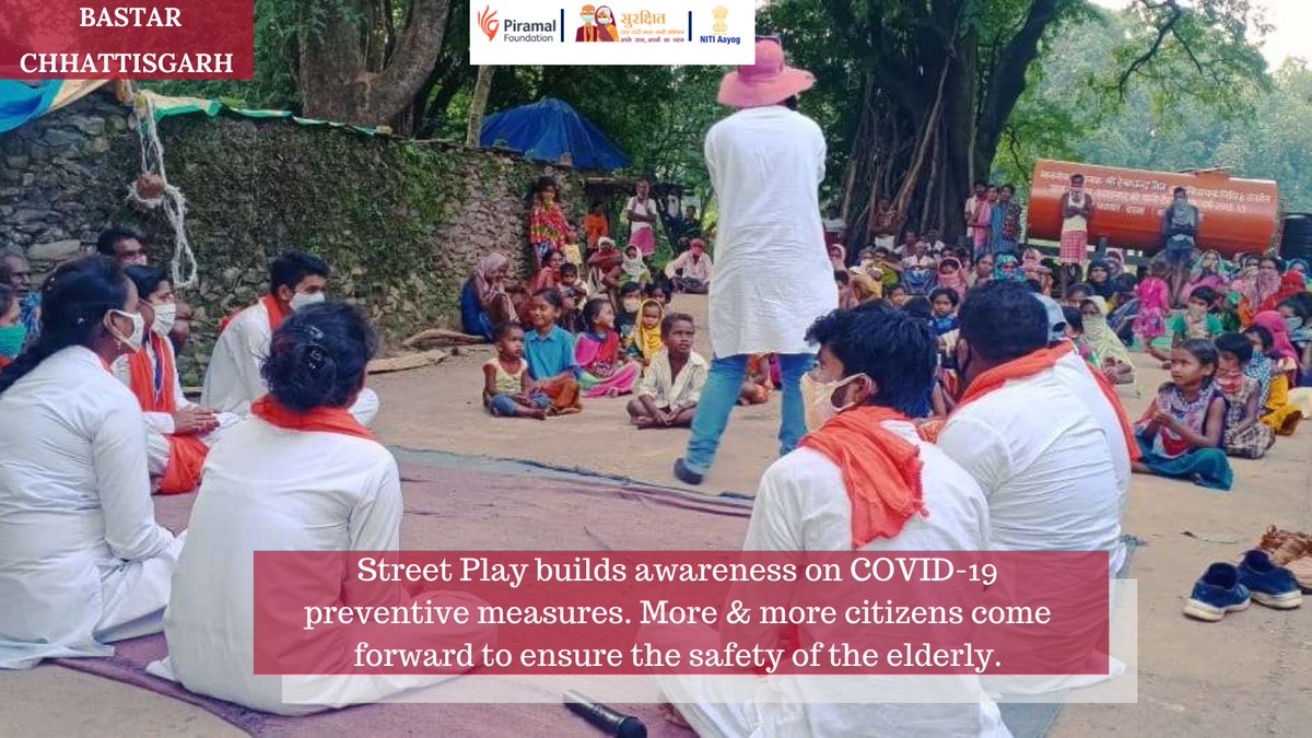 Awareness on #COVID19 preventive measures gets a new boost with street plays in Bastar, #Chhattisgarh, organized by our partner NGO team. 400 people including 130 senior citizens reached through this initiative.
#ApnoKaDhyaan