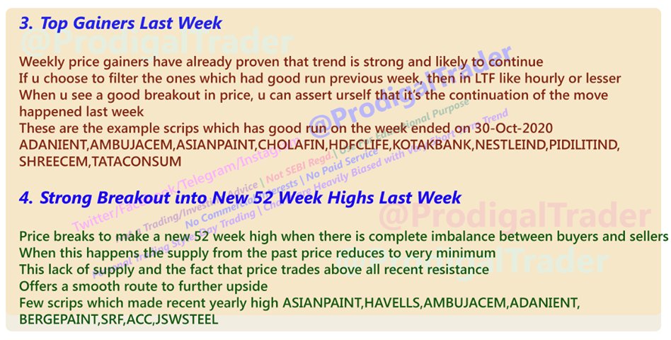 ProdigalTrader's tweet photo. Stock selection methods for swing 

these r based on picking a trending scrip to trade
in which case mometum is supposed to be very high that
it would sustain atleast
till we plan to complete the trade (2-5 days)

RT if the content is worthy enough to spread across
thanks https://t.co/i30xwrjXYo