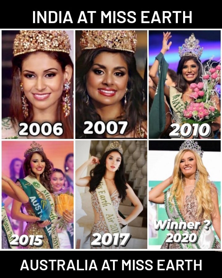 India had won Miss earth air Twice before  Winning  Miss earth crown . Can we expect the same phenomenon in 2020?#missearthaustralia 
#missearthindia 
#missearthaustralia2020
