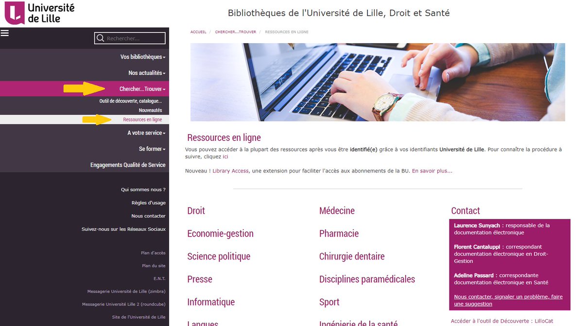 BULilleDG's tweet photo. En attendant l'ouverture de vos #BULDS demain 😀 vous pouvez retrouver toutes nos ressources électroniques, depuis l’ENT : via "Lillocat" ou "Ressources électroniques" ou depuis les portails des bibliothèques universitaires !
Accès sur authentification ! https://t.co/XUbRvSG2m0
