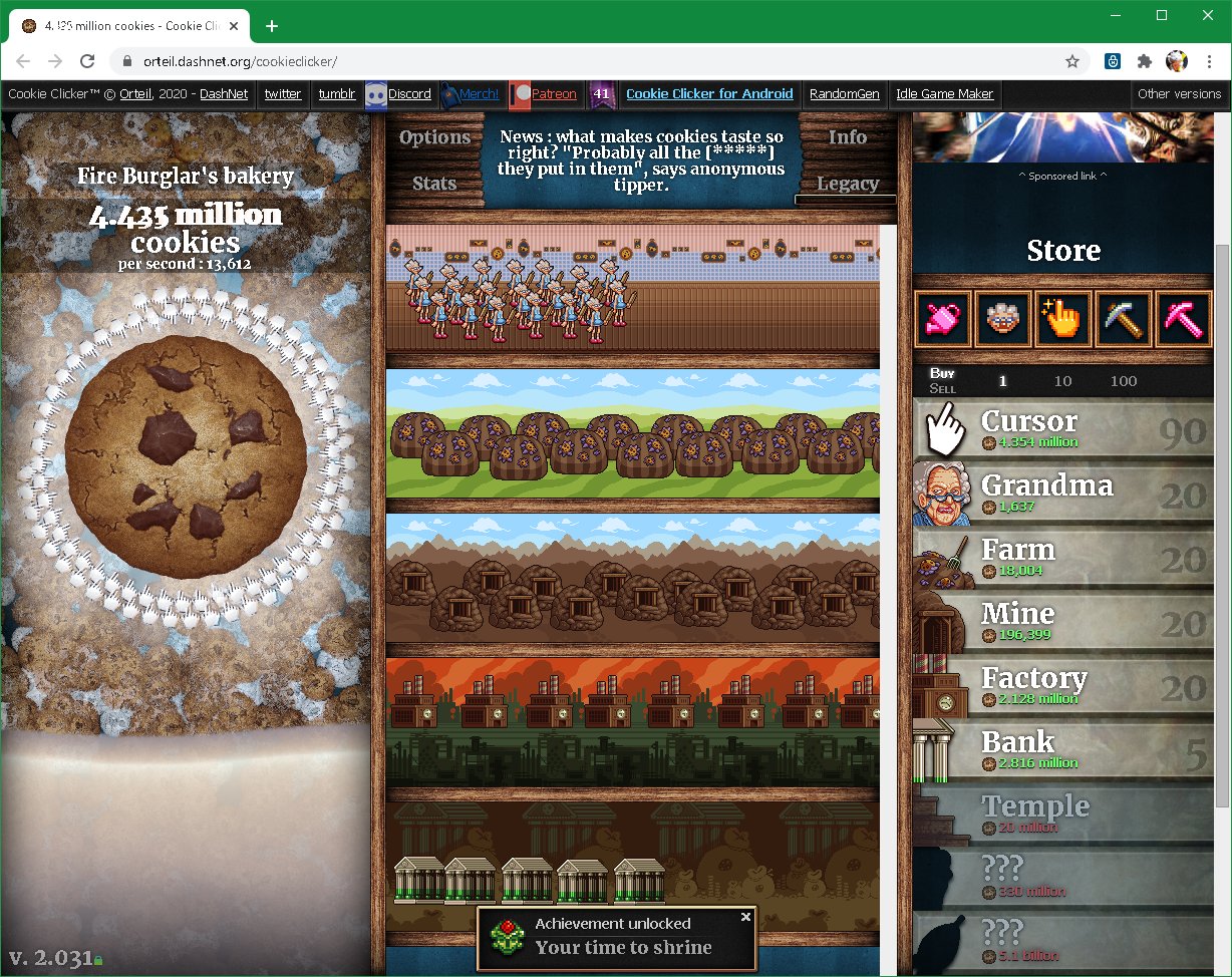 ねお よしき 毎秒21万枚になった 開始7時間とは言え休みすぎた Cookieclicker クッキークリッカー Chrome Pc T Co Cjwnvu7fdb Twitter