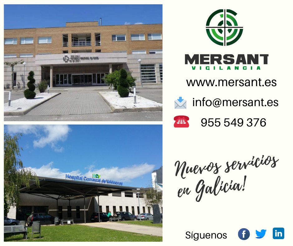 mersantvig's tweet photo. 💪🎯En @mersantvig comenzamos el mes con nuevos servicios de #Seguridad y #Vigilancia en el Hospital de #verin y #valdeorras de #Galicia 

https://t.co/BjhNoW8gaG
☎️955 549 376
📩info@mersant.es

#SeguridadPrivada https://t.co/KYkoppo1B5