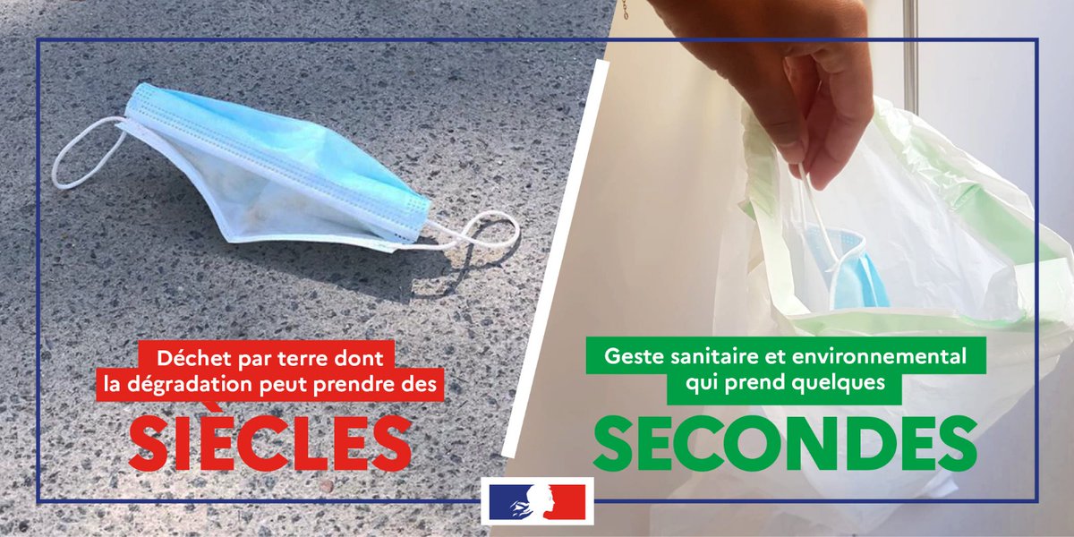 #COVID19 | Le masque, nous le portons tous les jours. Quand il est usagé, il finit à la poubelle.

Cela peut sembler être du bon sens, mais nous voyons encore trop de masques jetés par terre.

Partageons ce message autour de nous pour préserver notre santé et notre environnement.