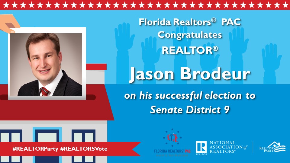 FloridaRPAC's tweet image. Congrats @jasonbrodeur on your election victory!