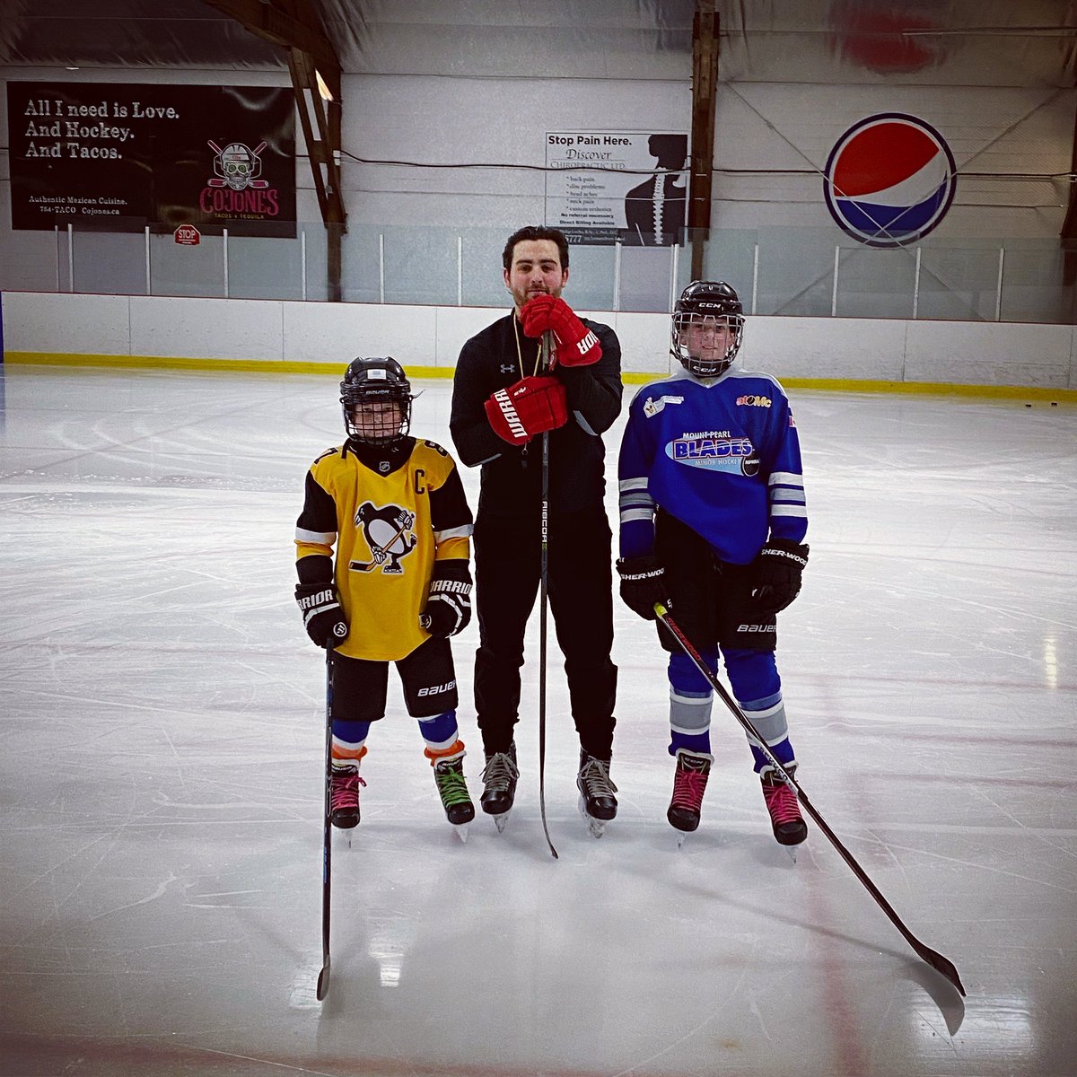stephenkent's tweet photo. It’s cool to have cousins.  

@DoctorDonaghey made this PD day special for Ben and Ciaran with a private skating lesson!

#Jammin #McStuffins 

🏒 ❤️ ☘️ https://t.co/1GPhqj7FE4