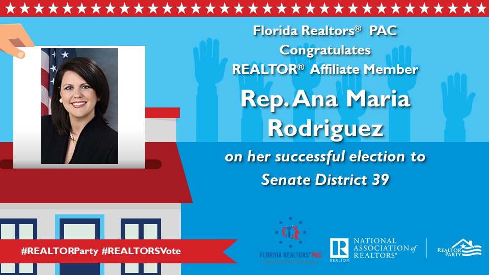 FloridaRPAC's tweet image. Congrats @RepAnaMaria on your election victory!