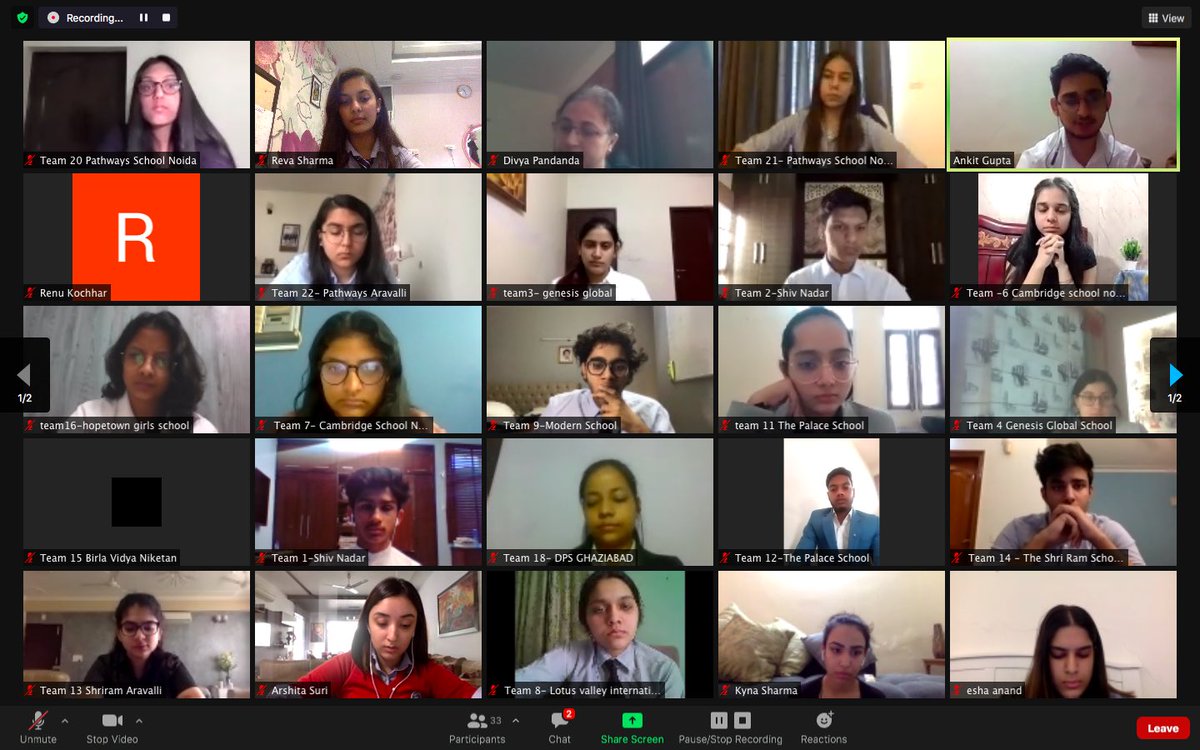 PathwaysNoida's tweet photo. Mudra Speaktravganza 2020 in full swing ! Boardroom Battles: challenging the creativity and critical thinking of students from across the country ! @mudra2020 #mudra2020 @PathwaysNoida @shaliniadvani https://t.co/eO6retSx37