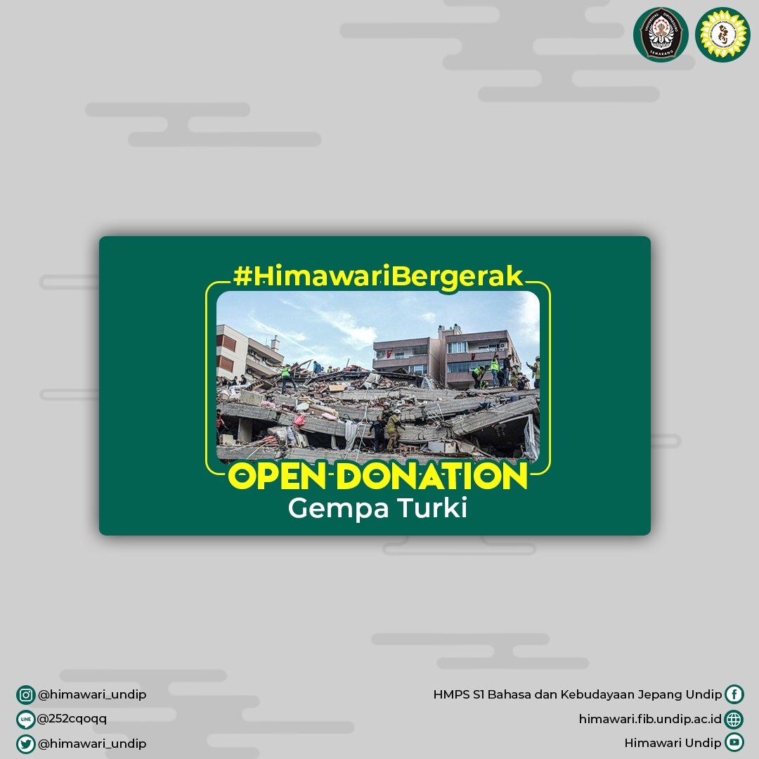 himawari_undip's tweet photo. [HIMAWARI BERGERAK - GEMPA TURKI]

Konnichiwa Minasan!🌻

Pada Jumat siang tepatnya pukul 14.51 waktu setempat atau sekitar 18.50 WIB telah terjadi bencana gempa bumi di daerah Turki. Bencana ini berkekuatan M 6,6 (Menurut Lembaga Tanggap Bencana dan Manajemen Darurat Turki), https://t.co/MTnrEKHiHm