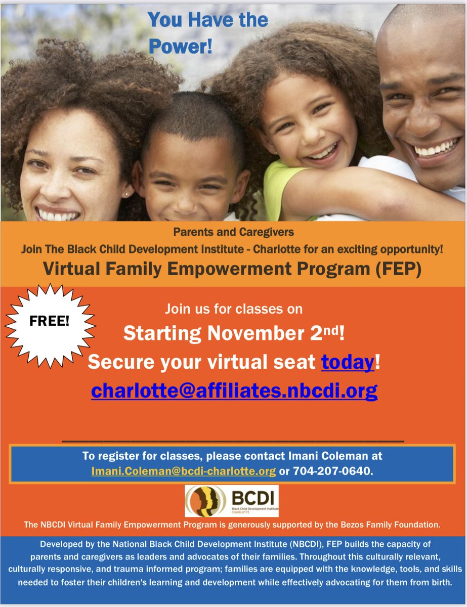 BCDICarolinas's tweet photo. When the FEP facilitator is out making house calls. Secure your virtual seat in the Family Empowerment Program today! #ParentPower #ParentsWill @NBCDI @PolicyNBCDI #TogetherWeWill https://t.co/n70EDs2VWE