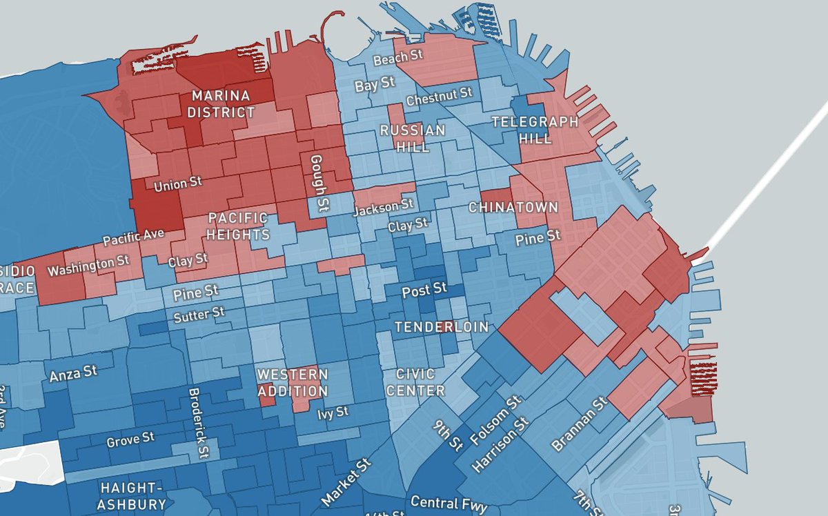 pixelactivist's tweet image. This is for Prop 22. 

Red is Yes.

TechBros don't want their luxury to leave much? 

___