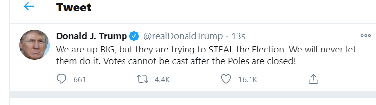 pgcornwell's tweet photo. Meanwhile, on CNN, @jaketapper says "the fact that he misspelled 'polls' is just *gestures* chef's kiss" https://t.co/HcMkaT9OaJ