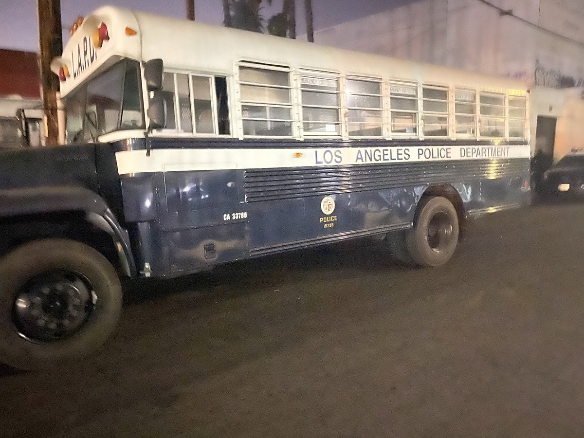 This is a new one: #LAPD tells me they detained dozens of people “for questioning” after election-related rally outside Staples. Lots of <a href="/BLMLA/">#BlackLivesMatter-LA</a> folks there. But no explanation as to why they were detained. Details later, presumably. Still 100’s offcrs #DTLA - outnumber protesters