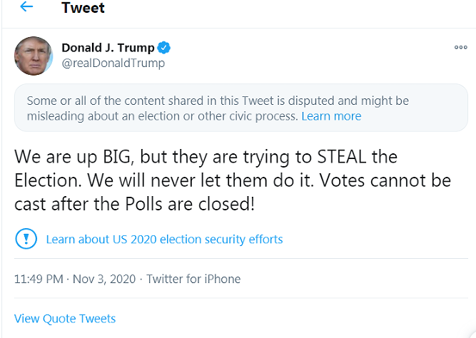 GeorgeTirebite3's tweet photo. Twitter is preventing a Tweet from the President's from being retweeted and blocking it from people's feeds. https://t.co/2bw05VZ1Nj