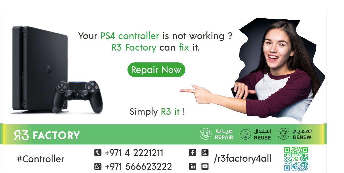 Want to repair #PS4controller ? Simply R3 it!
♥ Repairing at its Best ♥
𝐂𝐚𝐥𝐥 𝐮𝐬/𝐬𝐞𝐧𝐝 𝐖𝐡𝐚𝐭𝐬𝐀𝐩𝐩 𝐨𝐧 +𝟗𝟕𝟏 𝟒 𝟐𝟐𝟐𝟏𝟐𝟏𝟏 
#r3factory4all #r3it  #repair #PS4 #ps #playstation #videogames #PS4UPDATE #ps4gaming #ps4game #ps4repair #uae #dubai #repairshop