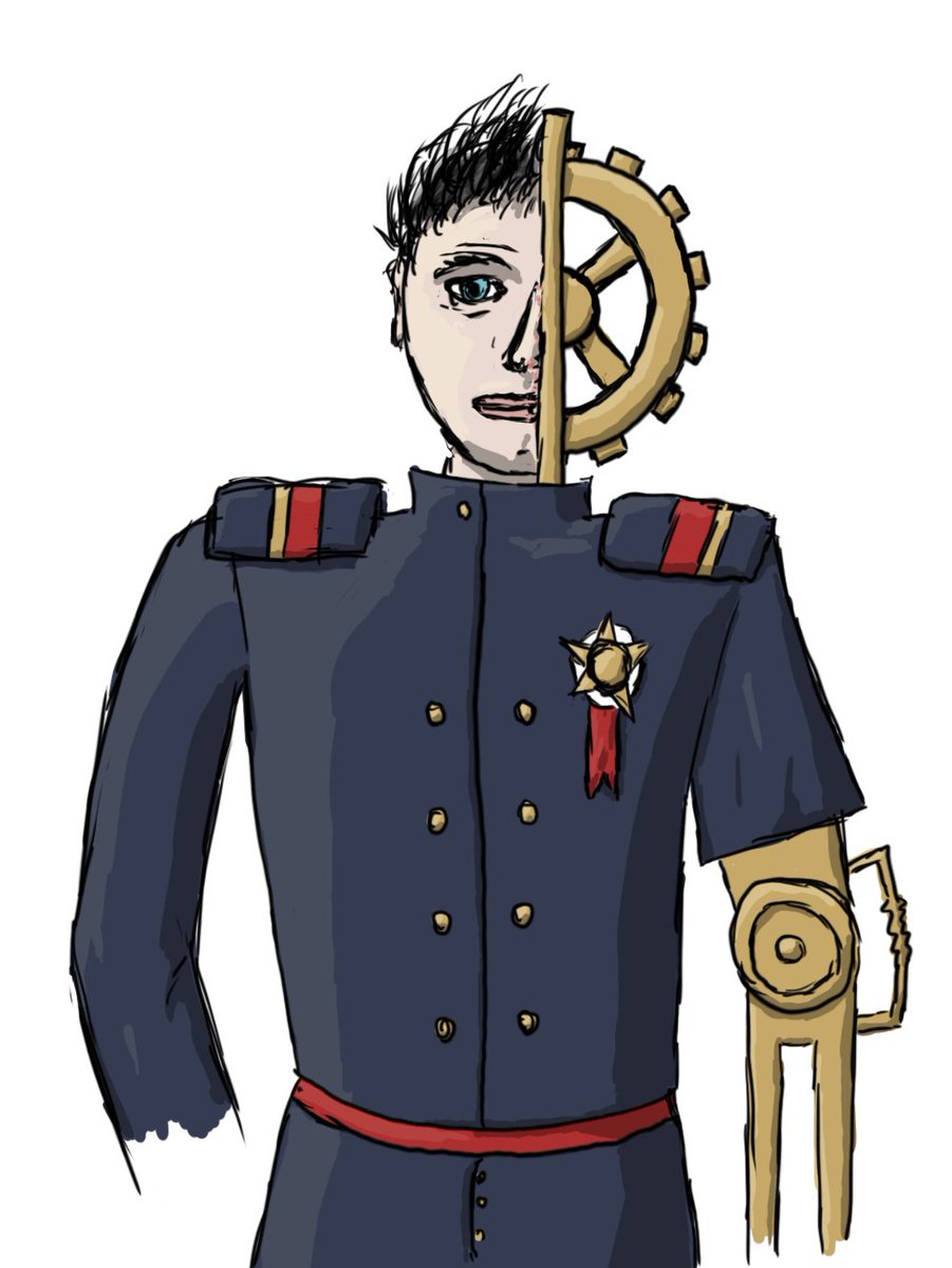 AerialScholar's tweet photo. Doctor Grottenholm is seeking more experimental subjects for his novel steam-powered replacement limbs. Veterans with strong constitutions and high pain tolerance preferred. https://t.co/cqV5Rq5Sxh