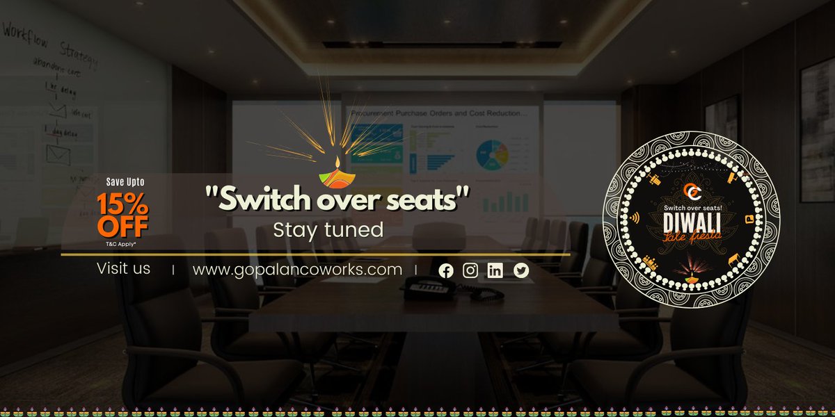 gopalancoworks's tweet photo. Fix your Present in ''Switch over seats - 2020'' for Big Saving
Ultimate offers are on the way. Stay tuned - Gopalan Coworks
#Switchoverseats #Gopalancoworks #Coworkingspace https://t.co/eKSPB2IMdr