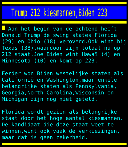 paul khoe on twitter dit is wel heel spannend rt teletekst trump 212 kiesmannen biden 223 https t co octrds3syt twitter