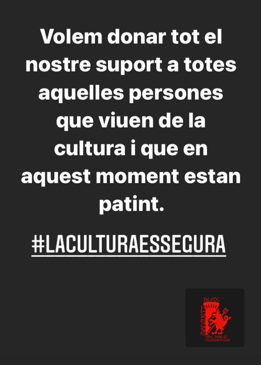 Mansuetsdefoc's tweet image. La Cultura, segura i essencial. No permetem que s’ofegui més la cultura, perquè aquesta ens ajuda a viure i conviure millor #laculturaessegura