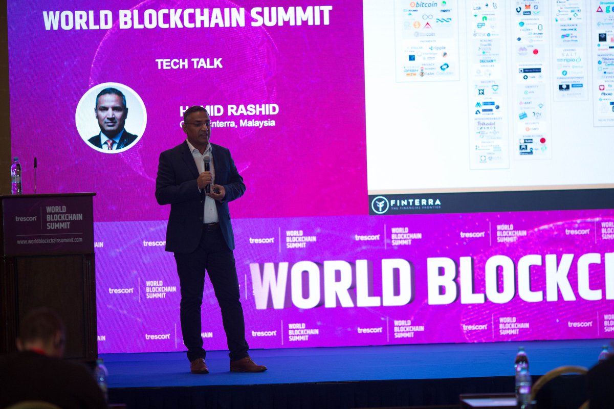 Finterra2u's tweet photo. Throwback photos from World Blockchain Summit #WBS, held in Moscow, Russia back in April 2018. Organized by Trescon, Founder of #Finterra, Hamid Rashid was invited to deliver a keynote address on the Finterra Project.

#SocialSolutionforBlockchain #Technology #Fintech #Blockchain https://t.co/pn9P3vaE4E