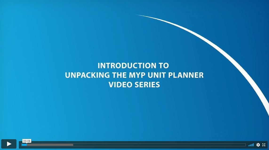 A series of new videos provide an overview of each section of the MYP unit planner.  We hope these videos will guide you through the unit-planning process. Take a look at the first video to get an introduction.