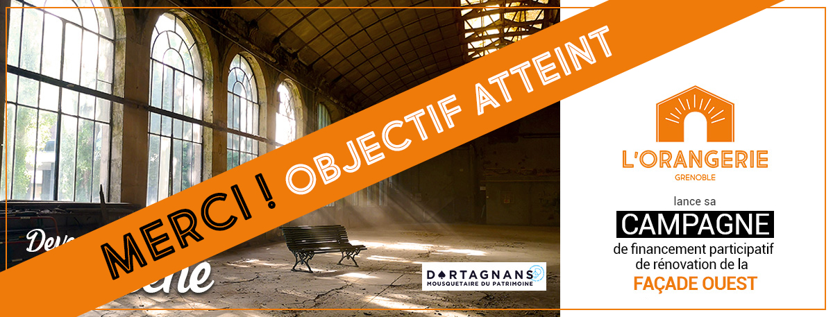 MERCI ! Notre campagne de financement participatif s’est achevée et a permis de récolter près de 22 000 €. En dépit du contexte sanitaire actuel, nous poursuivons nos efforts pour démarrer au plus vite les travaux.

#orangeriegrenoble #grenoblecity
