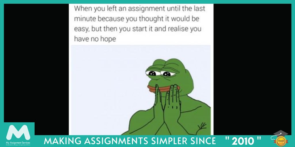 Stop relating to this meme and avail our #lastminuteassignmenthelp to get HD grades on every assignment!
#lastminutesubmission #pendingassignments #Gradespressure
#assignmenthelp #assignments #homework #assignmentwriting #homeworkhelp  #MyAssignmentServices