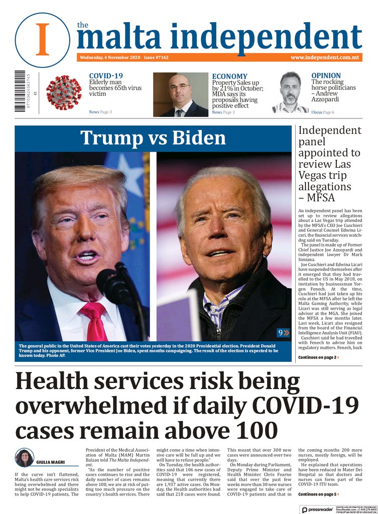 Today’s independent.com.mt front page