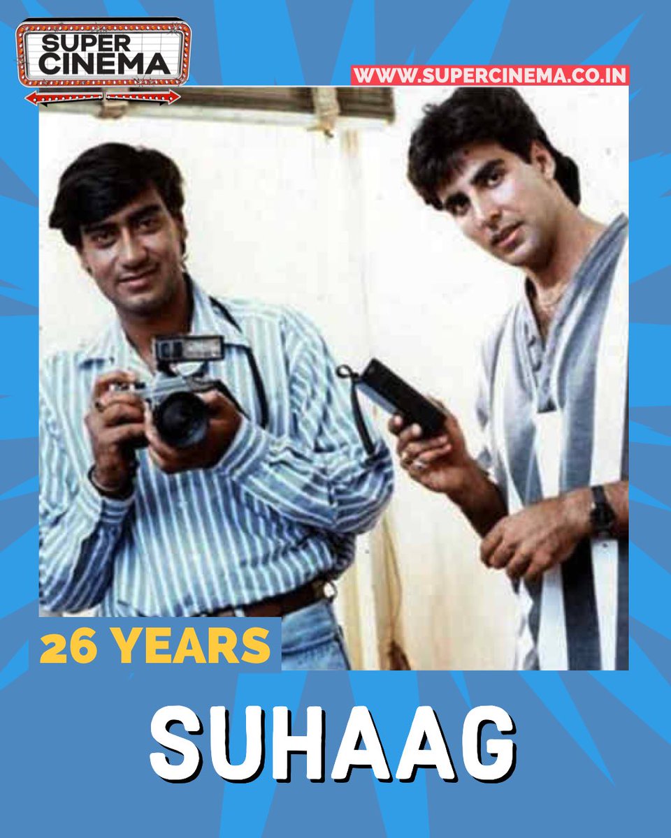Celebrating 26 years of #Suhaag today! 

#AkshayKumar #AjayDevgn #KarismaKapoor #Nagma #KukuKohli #SuperCinema