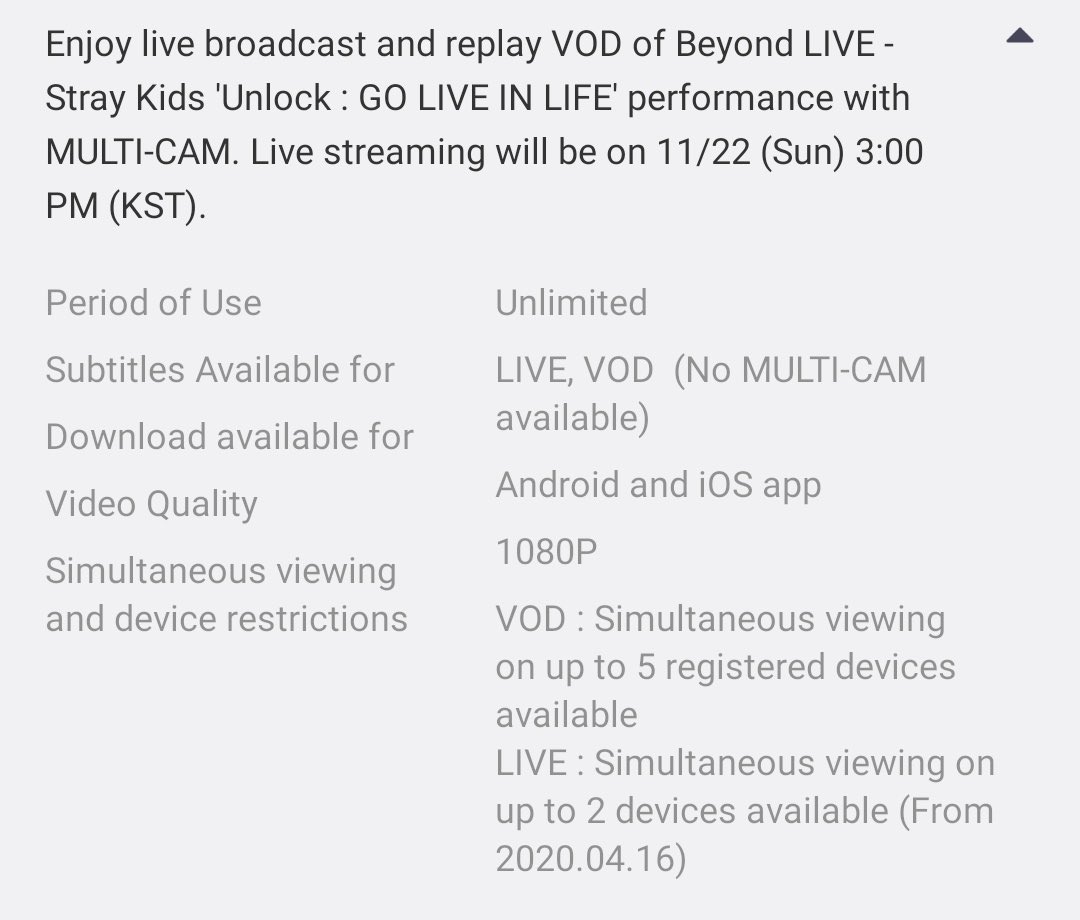 multi cam will be available for vod its just saying no subtitles for multi cam on picture!