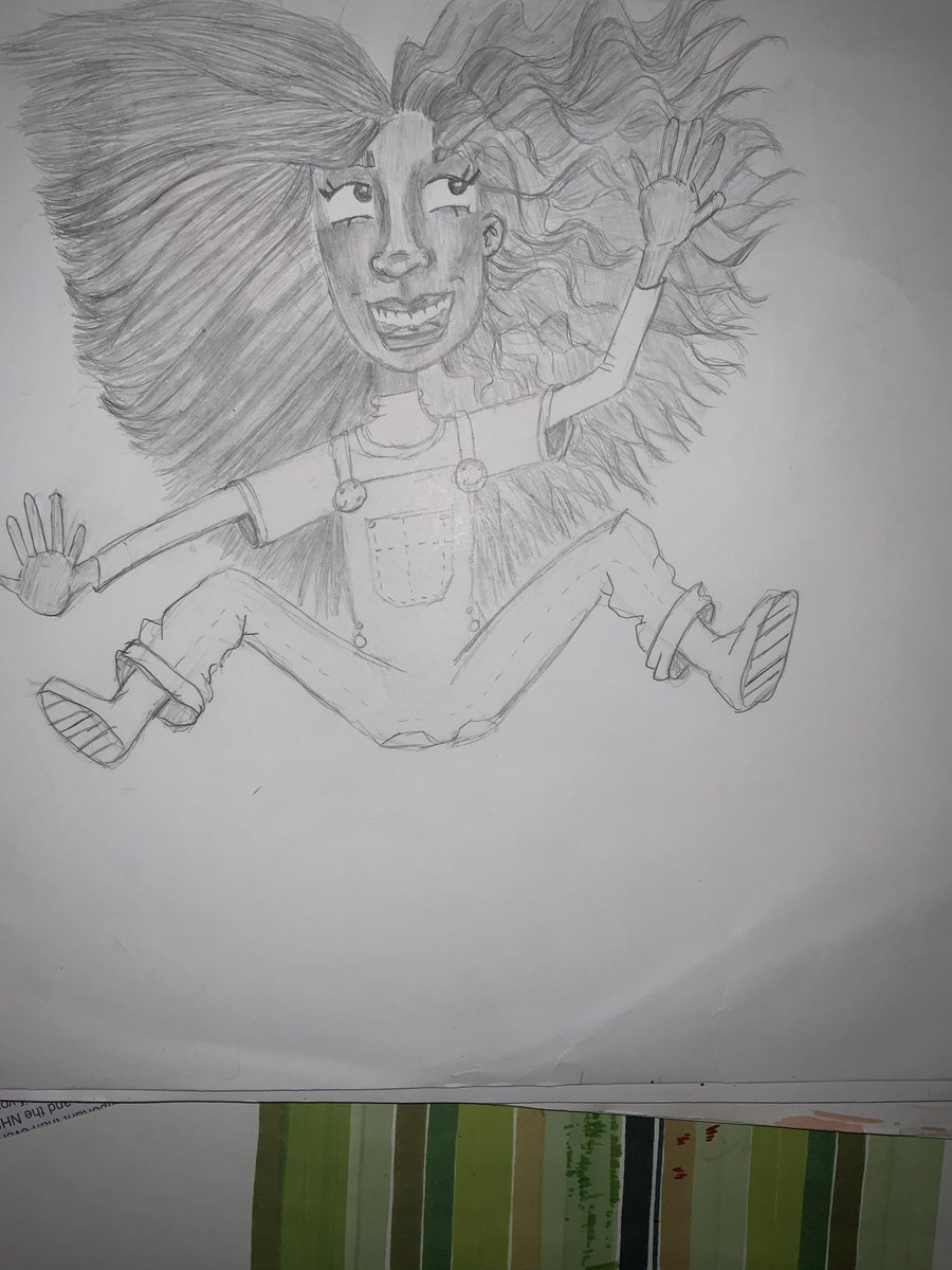 DawnWhyte10's tweet photo. My first tweet!jumping girl...#artwork #artistinlockdown # Illustration https://t.co/rOJhR9VaS8