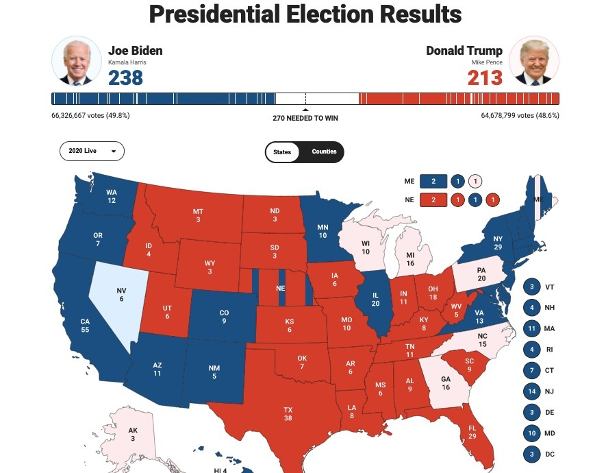 KenRoth's tweet photo. The vote count continues, there is no winner yet, and Trump’s claim of victory is premature. World leaders should wait for the democratic process, particularly given the time local officials need to count the large number of mail-in ballots. They should ensure every vote counts. https://t.co/5a5bZ8pA5k
