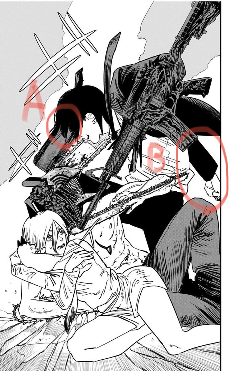 花梨 V Twitter チェンソーマン 画像元 藤本タツキ著作 チェンソーマン 9巻 149頁 こちらの銃の魔人vsチェンソーマンの構図を こんな絶望的な状況にもかかわらず心を奪われたので そのパッションです